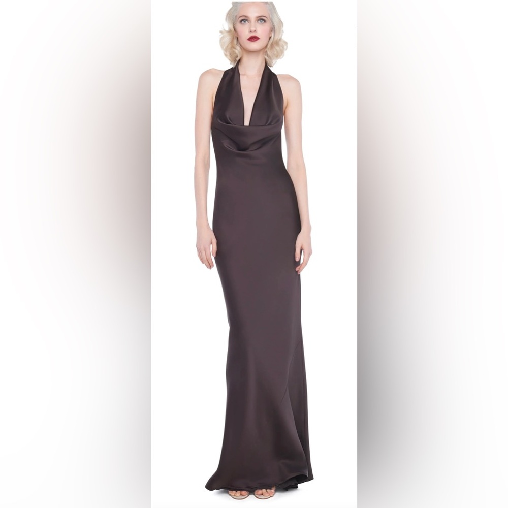 Norma Kamali Halter Drape Bias Gown